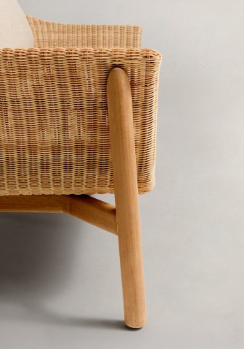 KAVE HOME Galea 2-seters sofa i FSC 100 % heltre teak og syntetisk rotting 170,5 cm