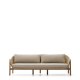KAVE HOME Galea 3-seters sofa i FSC 100 % heltre teak og syntetisk rotting 223 cm