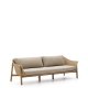KAVE HOME Galea 3-seters sofa i FSC 100 % heltre teak og syntetisk rotting 223 cm