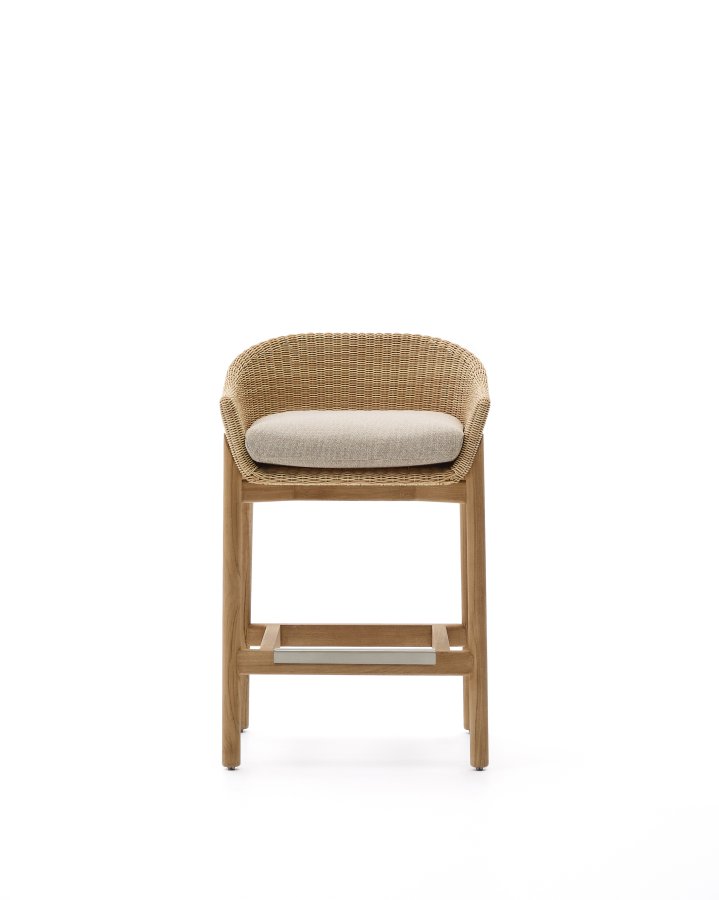 KAVE HOME Galea krakk i FSC 100 % heltre teak og syntetisk rotting 75 cm