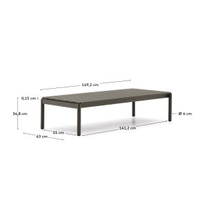 KAVE HOME Sorells udendrs sofabord, rektangulr - grn aluminium (63x144,6)