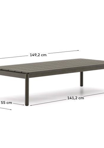 KAVE HOME Sorells utendrs salongbord, rektangulrt - grnn aluminium (63x144,6)