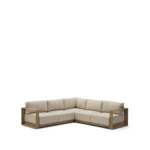 KAVE HOME Ambra 5-pers. udendrs havehjrnesofa, m. aftagelige hynder - akacietr (248cm)