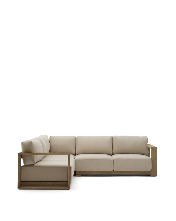 KAVE HOME Ambra 5-seters hjrnesofa i heltre akasie med lys overflate 248 cm