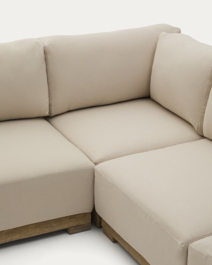 KAVE HOME Ambra 5-seters hjrnesofa i heltre akasie med lys overflate 248 cm