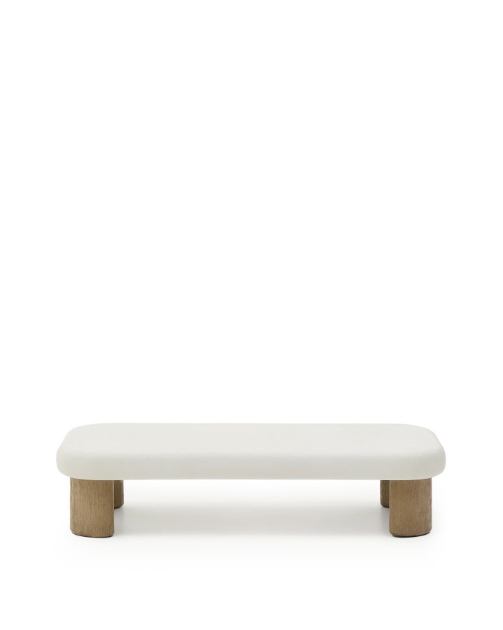 KAVE HOME Labra salongbord i sement og akasietre 140 x 70 cm