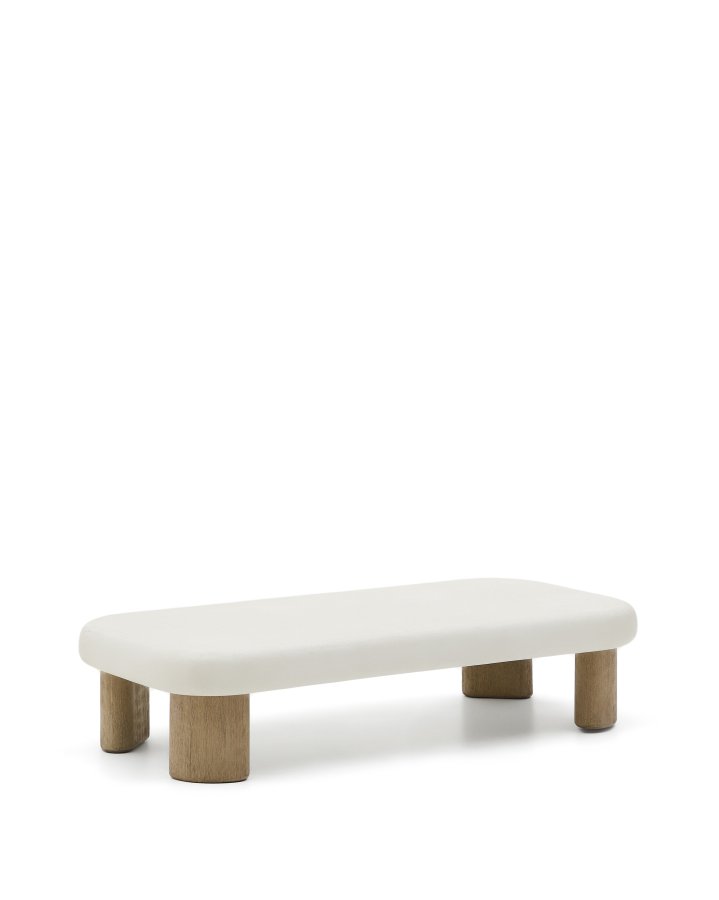 KAVE HOME Labra salongbord i sement og akasietre 140 x 70 cm