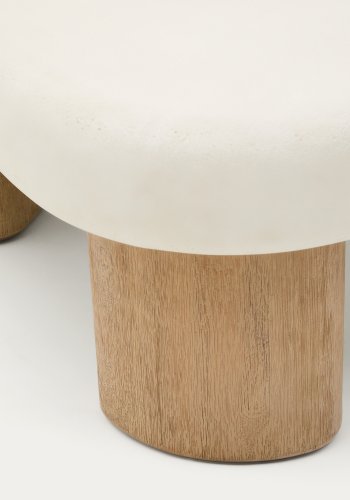 KAVE HOME Labra salongbord i sement og akasietre 140 x 70 cm