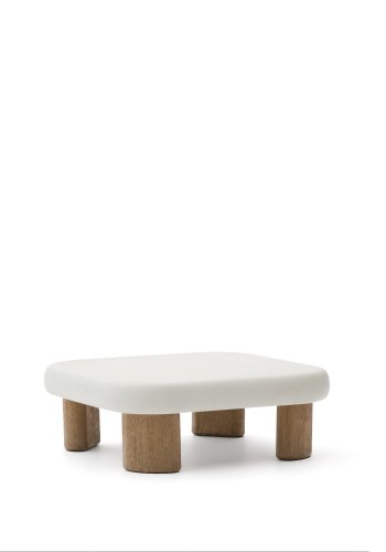 KAVE HOME Labra salongbord i sement og akasietre 80 x 80 cm