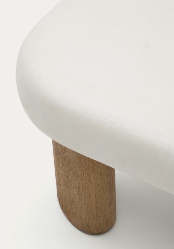 KAVE HOME Labra salongbord i sement og akasietre 80 x 80 cm