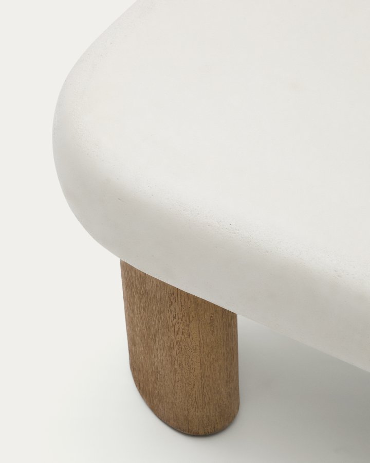 KAVE HOME Labra salongbord i sement og akasietre 80 x 80 cm