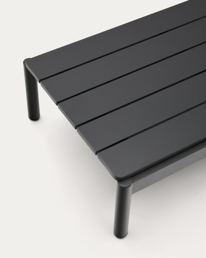 KAVE HOME Sorells utendrs salongbord, rektangulrt - gr aluminium (52,4x91)