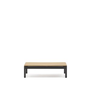  KAVE HOME Sorells udendrs sofabord, rektangulr - teaktr og gr aluminium (57x91)