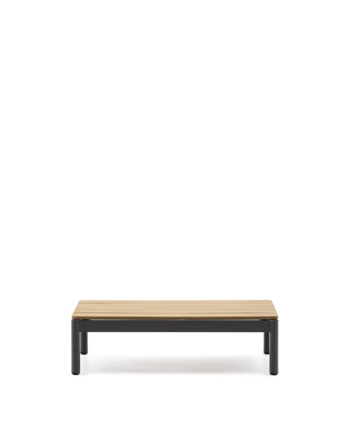  KAVE HOME Sorells udendrs sofabord, rektangulr - teaktr og gr aluminium (57x91)