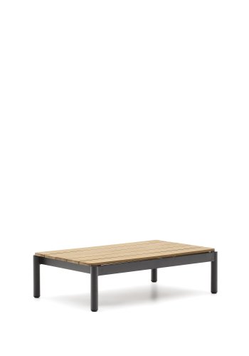  KAVE HOME Sorells udendrs sofabord, rektangulr - teaktr og gr aluminium (57x91)