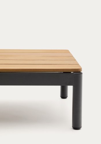  KAVE HOME Sorells udendrs sofabord, rektangulr - teaktr og gr aluminium (57x91)