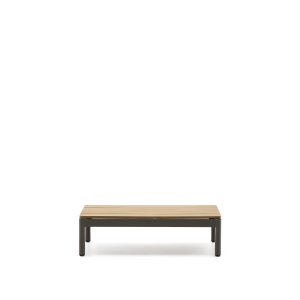 KAVE HOME Sorells udendrs sofabord, rektangulr - teaktr og grn aluminium (57x91)