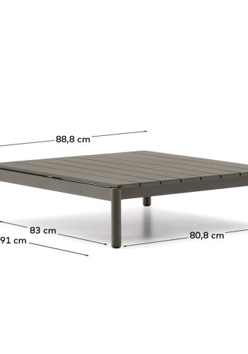 KAVE HOME Sorells utendrs salongbord, rektangulrt - grnn aluminium (89x91)