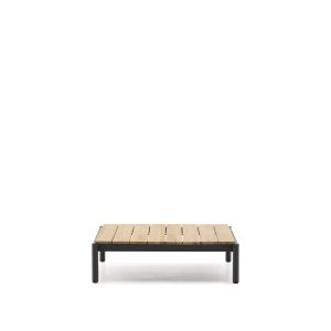 KAVE HOME Sorells udendrs sofabord, rektangulr - teaktr og gr aluminium (89x91)