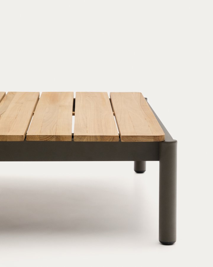  KAVE HOME Sorell salongbord i grnn aluminium og teak 89 x 91 cm FSC 100%