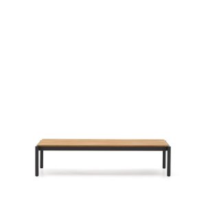 KAVE HOME Sorells udendrs sofabord, rektangulr - teaktr og gr aluminium (63x149,2)
