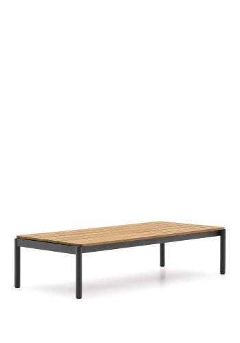 KAVE HOME Sorell salongbord i grtt aluminium og teak 63 x 149,2 cm FSC 100%