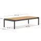 KAVE HOME Sorell salongbord i grtt aluminium og teak 63 x 149,2 cm FSC 100%