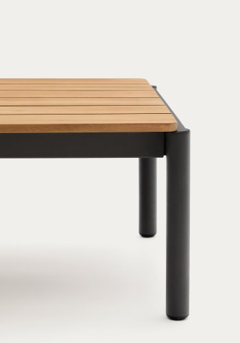 KAVE HOME Sorell salongbord i grtt aluminium og teak 63 x 149,2 cm FSC 100%