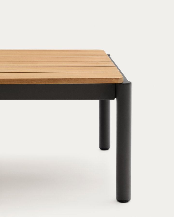 KAVE HOME Sorell salongbord i grtt aluminium og teak 63 x 149,2 cm FSC 100%