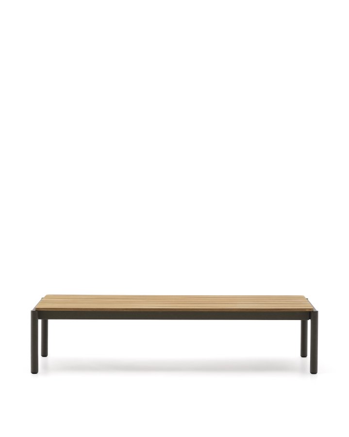  KAVE HOME Sorells udend�rs sofabord, rektangul�r - natur teaktr� og gr�n aluminium (63x144,6)