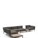  KAVE HOME Sorells udend�rs modul�r 5-pers. hj�rnesofa - gr� stof og gr� aluminium