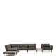  KAVE HOME Sorells udend�rs modul�r 5-pers. hj�rnesofa - gr� stof og gr� aluminium