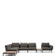 KAVE HOME Sorells udend�rs modul�r 5-pers. hj�rnesofa - gr� stof og gr� aluminium