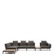  KAVE HOME Sorells udend�rs modul�r 5-pers. hj�rnesofa - gr� stof og gr� aluminium