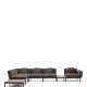  KAVE HOME Sorells udend�rs modul�r 5-pers. hj�rnesofa - gr� stof og gr� aluminium