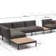 KAVE HOME Sorells udend�rs modul�r 5-pers. hj�rnesofa - gr� stof og gr� aluminium