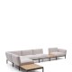 KAVE HOME Sorells udend�rs modul�r 5-pers. hj�rnesofa - beige stof og gr�n aluminium
