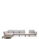 KAVE HOME Sorells udend�rs modul�r 5-pers. hj�rnesofa - beige stof og gr�n aluminium