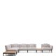 KAVE HOME Sorells udend�rs modul�r 5-pers. hj�rnesofa - beige stof og gr�n aluminium