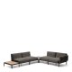 KAVE HOME Sorells udend�rs modul�r 4-pers. hj�rnesofa - gr� stof og gr� aluminium