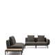 KAVE HOME Sorells udend�rs modul�r 4-pers. hj�rnesofa - gr� stof og gr� aluminium