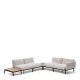 KAVE HOME Sorells udend�rs modul�r 4-pers. hj�rnesofa - beige stof og gr� aluminium