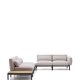 KAVE HOME Sorells udend�rs modul�r 4-pers. hj�rnesofa - beige stof og gr� aluminium