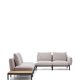 KAVE HOME Sorells udend�rs modul�r 4-pers. hj�rnesofa - beige stof og gr� aluminium