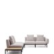 KAVE HOME Sorells udend�rs modul�r 4-pers. hj�rnesofa - beige stof og gr� aluminium
