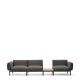KAVE HOME Sorells udend�rs modul�r 3-personers sofa med gr�t polstring og gr�t aluminium med teaktr�sgulv
