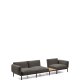 KAVE HOME Sorells udend�rs modul�r 3-personers sofa med gr�t polstring og gr�t aluminium med teaktr�sgulv
