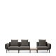 KAVE HOME Sorells udend�rs modul�r 3-personers sofa med gr�t polstring og gr�t aluminium med teaktr�sgulv