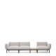 KAVE HOME Sorells udend�rs modul�r 3-personers sofa med beige polstring og gr� aluminium med teaktr�sunderlag