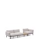 KAVE HOME Sorells udend�rs modul�r 3-personers sofa med beige polstring og gr� aluminium med teaktr�sunderlag